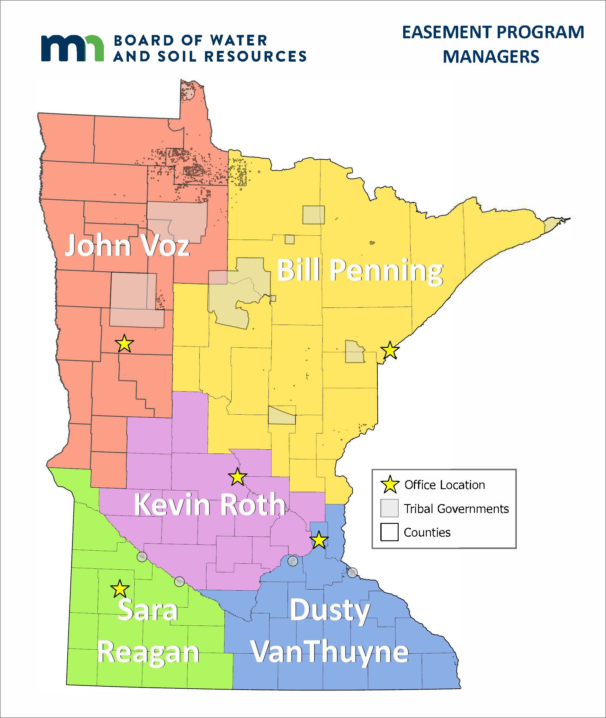 Easement Section Program Managers Map