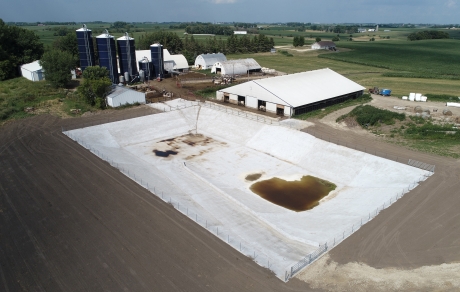 aerial view of newly constructed manure pit